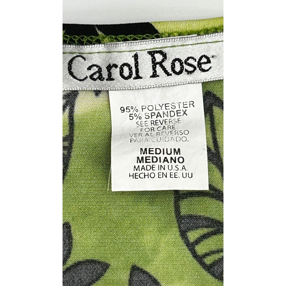 Vintage Carol Rose Green Floral Puff Sleeve Peasant Top Medium Y2K Boho Fairy - Picture 6 of 8